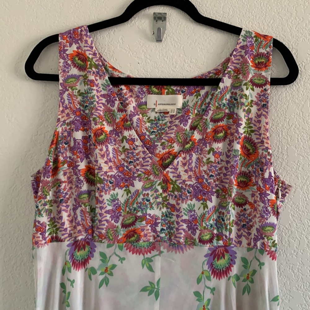 Anthropologie Analise Floral Midi Dress Sz 14 Flowy